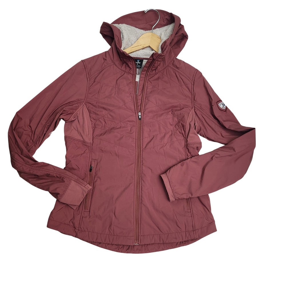 Kuhl The One Hoodie Womens Rose Clay Fleece Lined Quilted Outdoor Jacket Small